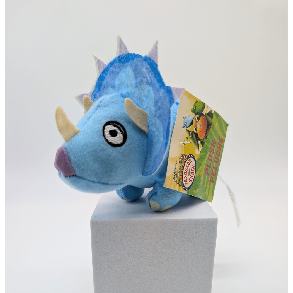Dinosaur Train Plush Tank Triceratops Blue Stuffed Animal Jim Henson 7 in